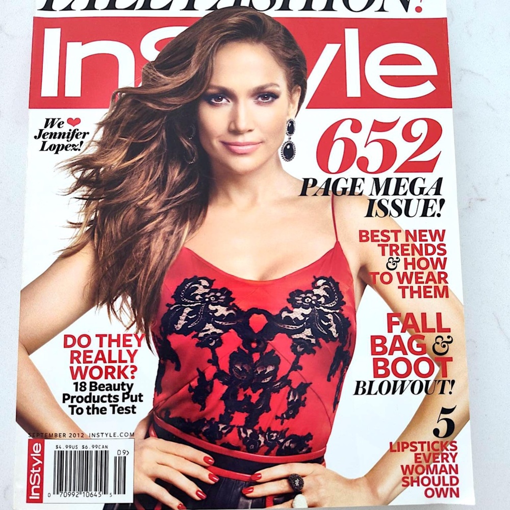 Rare Special Extra Thick InStyle 9/2012, Jennifer Lopez,Cover 1of 2 Fall Fashion